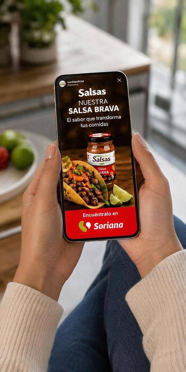 Story de TikTok con anuncio de Herdez Salsa Brava